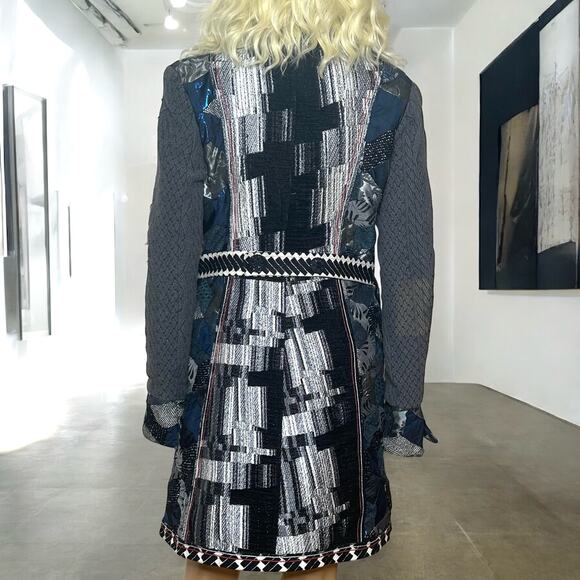 Desigual tapestry coat with matching skirt artsy multicolor graphic set M - Picture 7 of 16